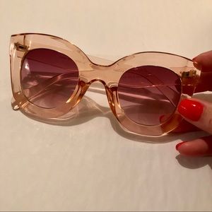 Clear Pink Cat Eye Sunglasses